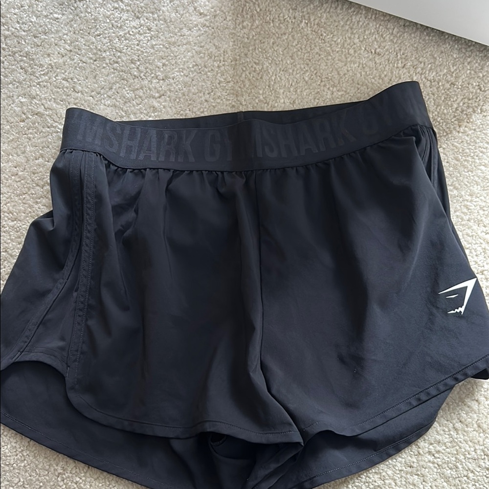 Gymshark Black Athletic Shorts Moisture-Wicking Elastic Waistband